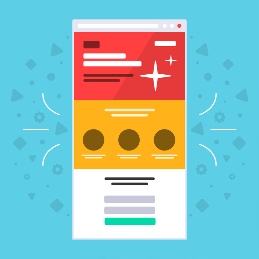 illustration of a website landing page